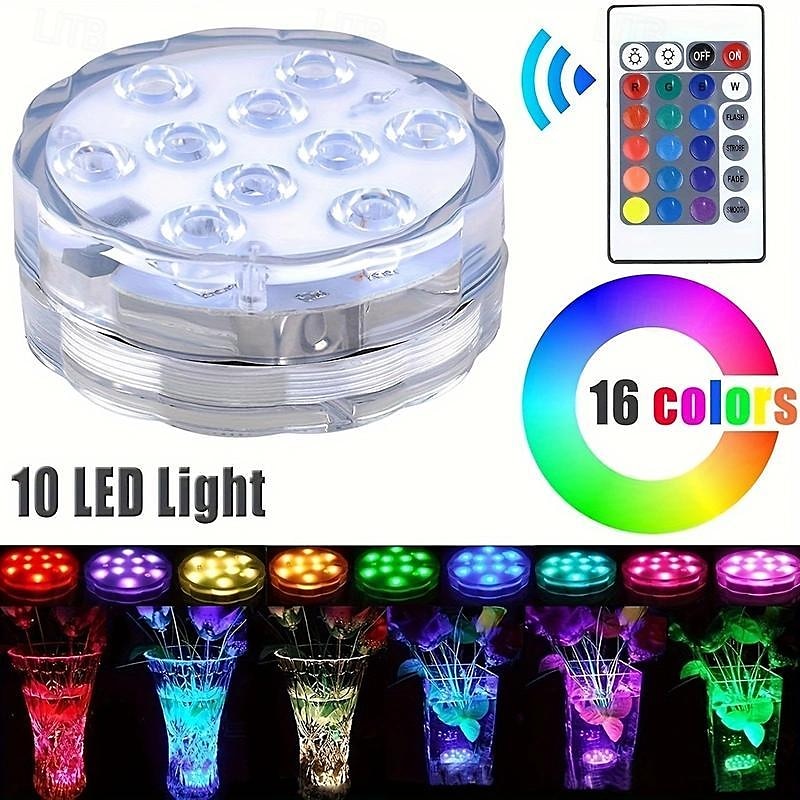 2pcs RGB LED Underwater Light, Waterproof Submersible LED Pool Pond Lights Illuminate Your Pool, Garden & More - Durable Waterproof Design for Year-round Decor - Ideal for Bathtub, Pond, Fountain, Spa 2025 - $17.99 –P3