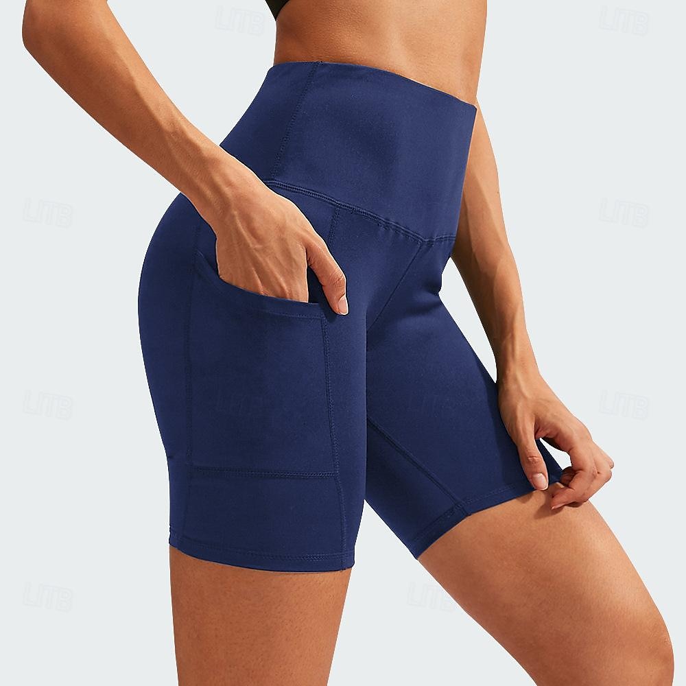 Damskie Spodnie Joggers Jogger Spodenki na siłownię Spodnie do jogi Kieszeń z kieszenią na telefon Lekki Wysoka talia Joga Zdatność Trening w siłowni Szorty Moda czarny / biały Czarny Burgundowy 2025 - $21.99 –P4