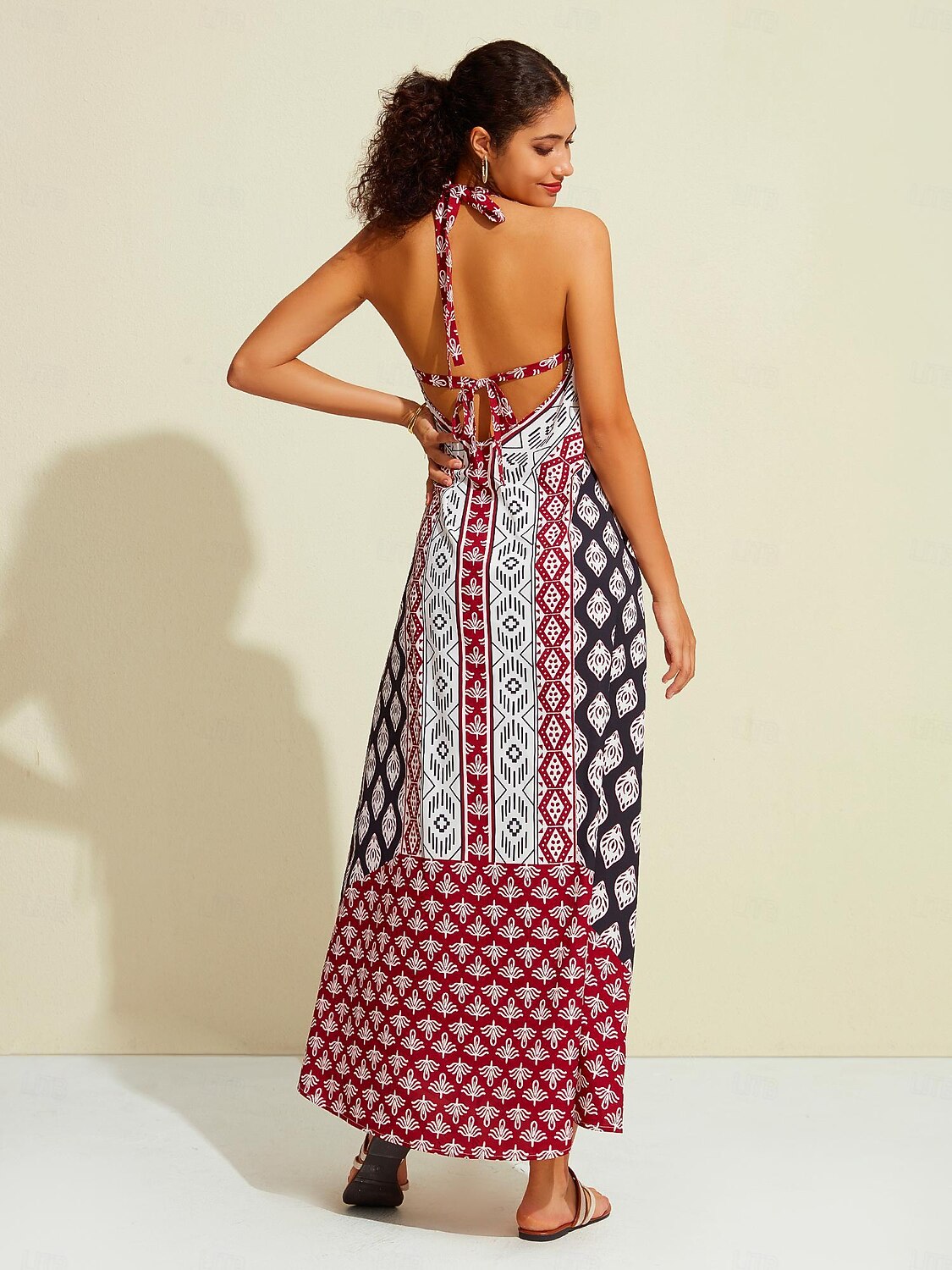 Bandana Print Halter Neck Swing Maxi Dress 2026 - $52.99