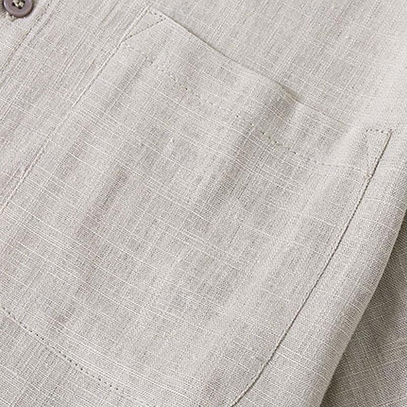 Miesten Paita Pellava paita Rento paita Button Up paita Puuvillainen paita Tavallinen Loma Katu Valkoinen Vaalean harmaa Tumman harmaa Beesi Lyhythihainen Sänkyjen avaus Kesä Vaatetus Painike alas 2025 - $36.99 –P7