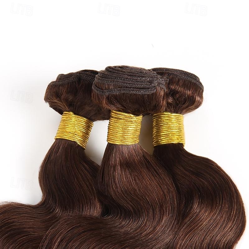 2 # body wave menselijk haar bundels braziliaanse bruin haar weven bundels bruin haarverlenging remy chocolade bot menselijk haar 3 stks 2025 - $149.99 –P9