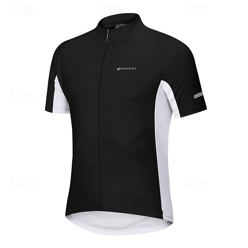 Gelukkig Voor heren Wielrenshirt Korte mouw Fietsen Shirt met 3 achterzakken Bergracen Ademend Sneldrogend Anatomisch ontwerp Lampenkatoen Zwart Wit Rood Sport Kleding 2025 - $32.99 –P4