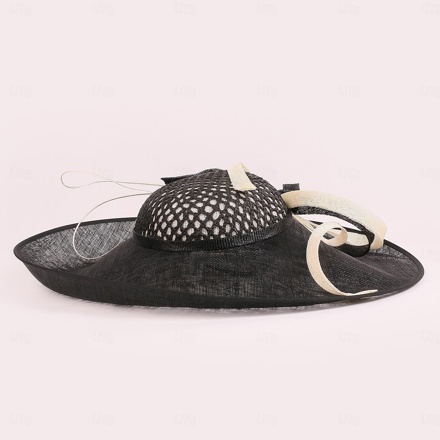 2026年 帽子 シナメイ ボウラーハット / クローシュハット サンハット トップハット ウェディング ティーパーティー エレガントなウェディング 羽根付き 蝶結び ヘッドピース ヘッドウェア  コレクション – $120.99 –P7