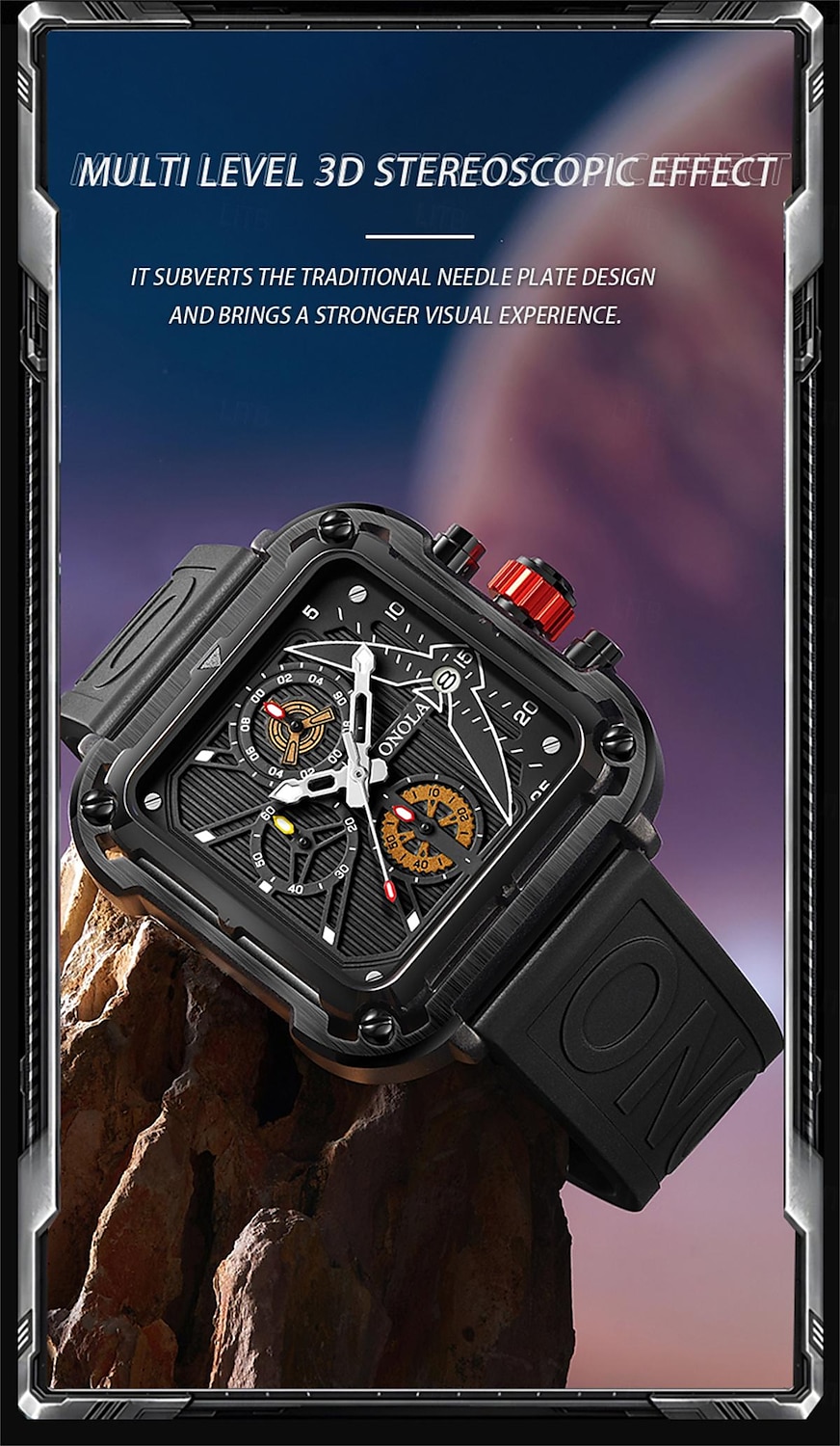 ONOLA Men Quartz Watch Creative Fashion Casual Wristwatch Luminous Calendar Waterproof Decoration Silicone Gel Watch 2025 - $52.99 –P4