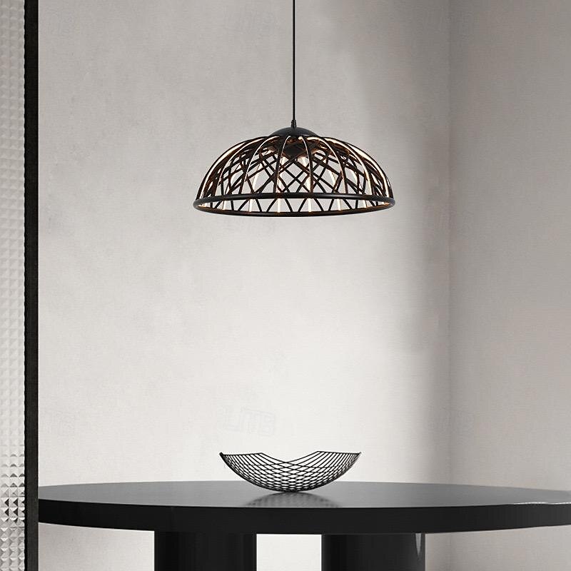lampada a sospensione a led bianco caldo 45 cm 1 luce vintage a forma di ciotola lanterna antica in vimini lampada a sospensione in metallo acrilico giardino sala da pranzo studio camera da letto del 2025 a $449.99 –P6