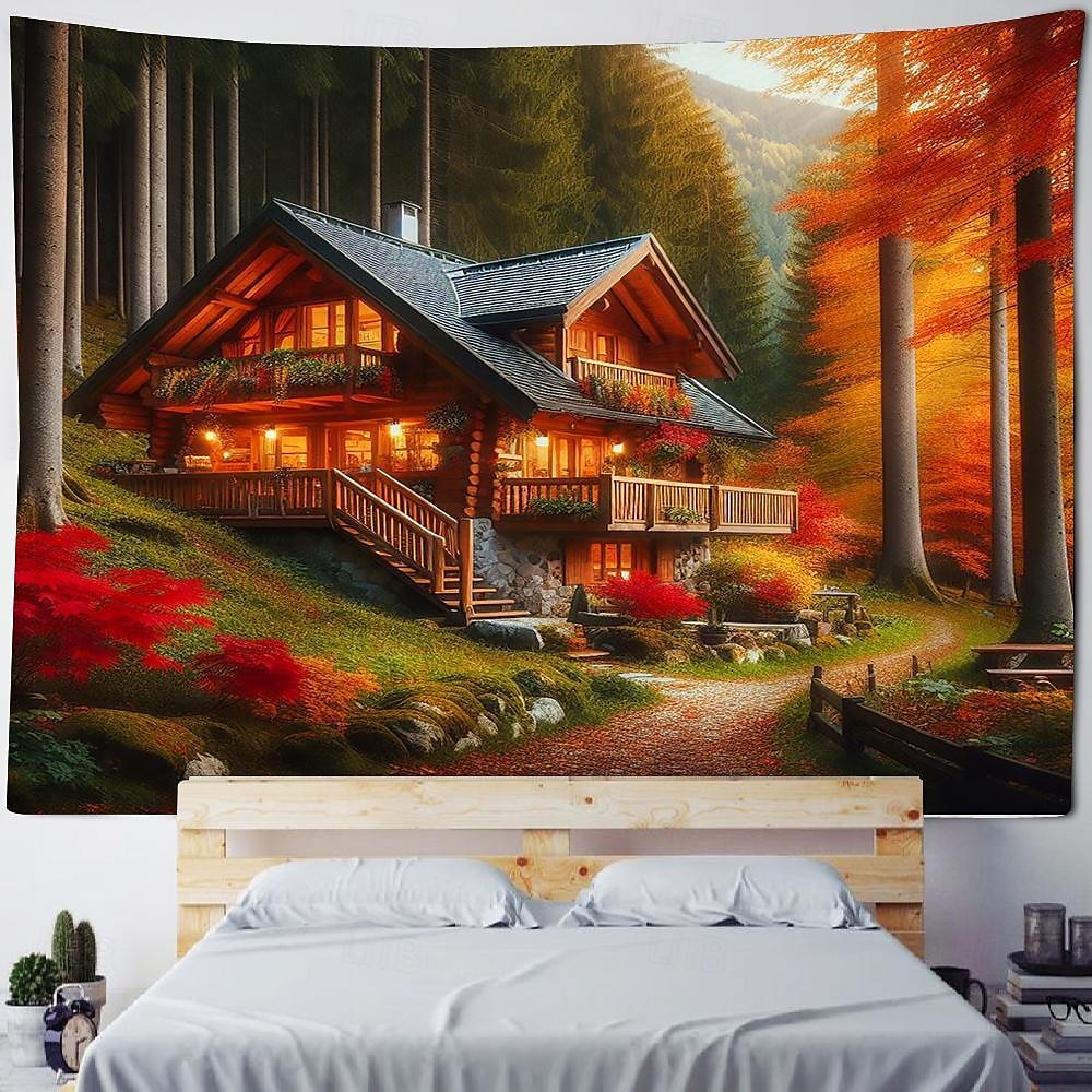 Природа сельской местности вид висит гобелен стены искусства большой гобелен фреска декор фотография фон одеяло занавеска дома спальня гостиная украшения фермерский дом 2026 - $17.99 –P15