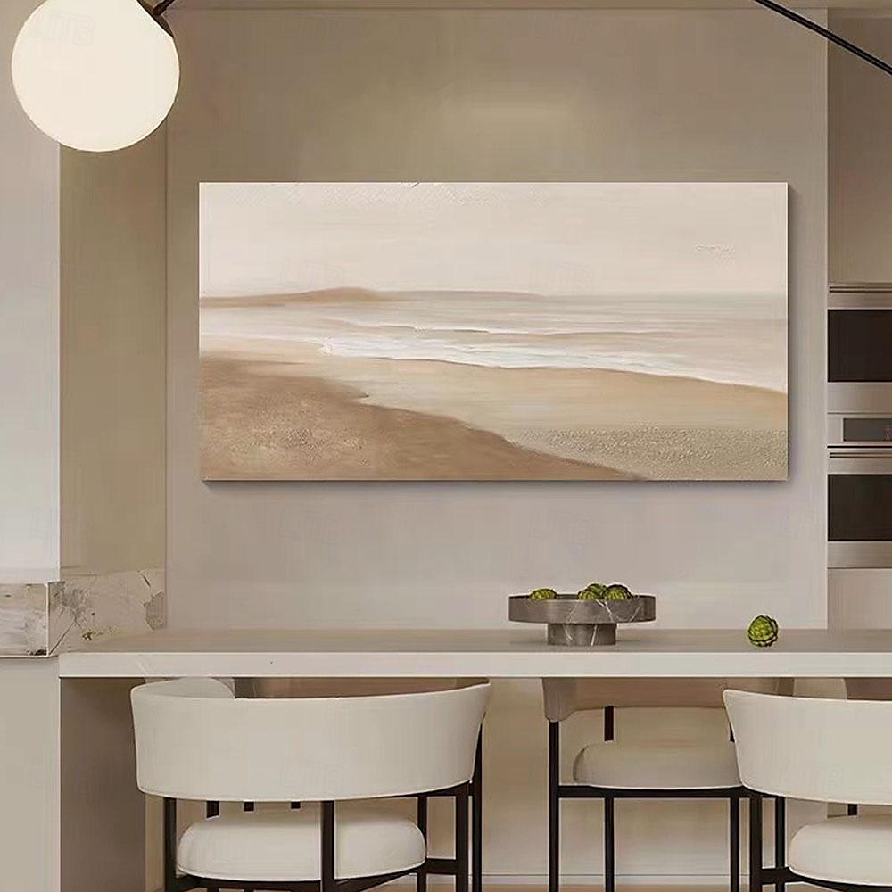 oljemålning wabi sabi målning handmålad stor beige konst brun 3d minimalistisk målning på duk brun 3d textur väggkonst neutral beige båge gipsmålning 2025 - $61.99 –P8