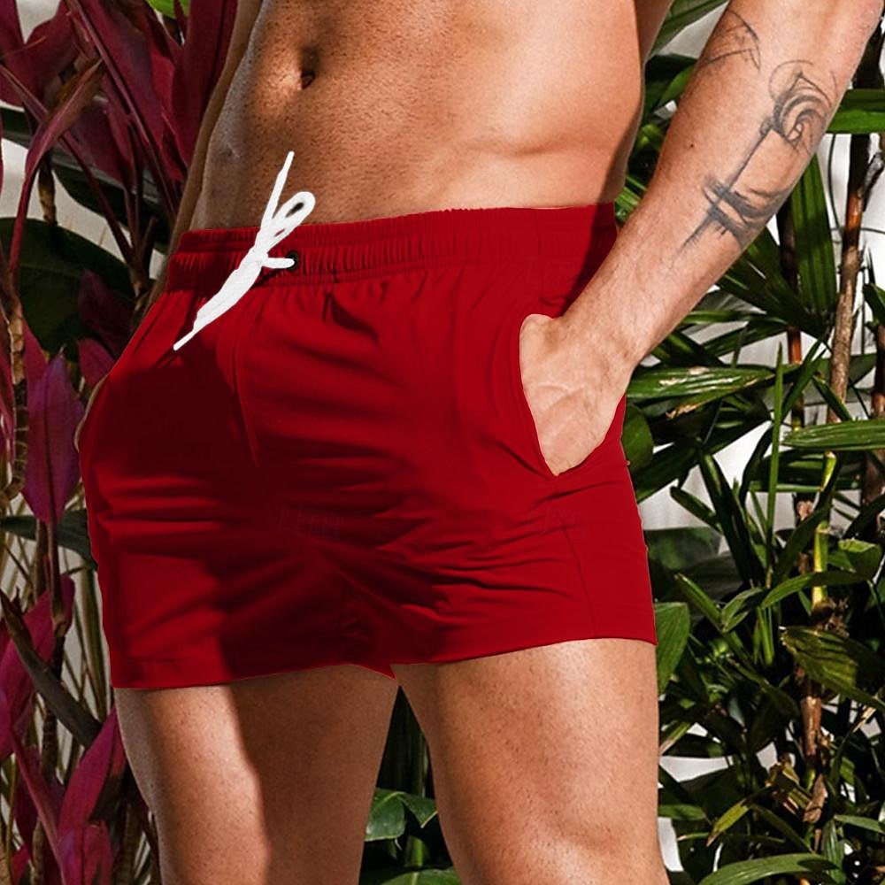 Voor heren Lange zwembroeken Zwemshorts Boardshorts Trekkoord Elastische taille Effen Comfort Sneldrogend Korte Strand Feestdagen Weekend Modieus Casual Marineblauw Micro-elastisch 2026 - $12.49 –P7