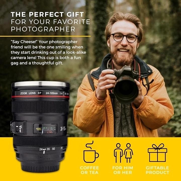 tasse à café d'objectif d'appareil photo -13,5 oz cadeaux pour lui, cadeaux de papa, photographie, accessoires d'appareil photo, cadeaux de nouveauté, cadeaux pour lui de 2025 ? $13.99 –P5