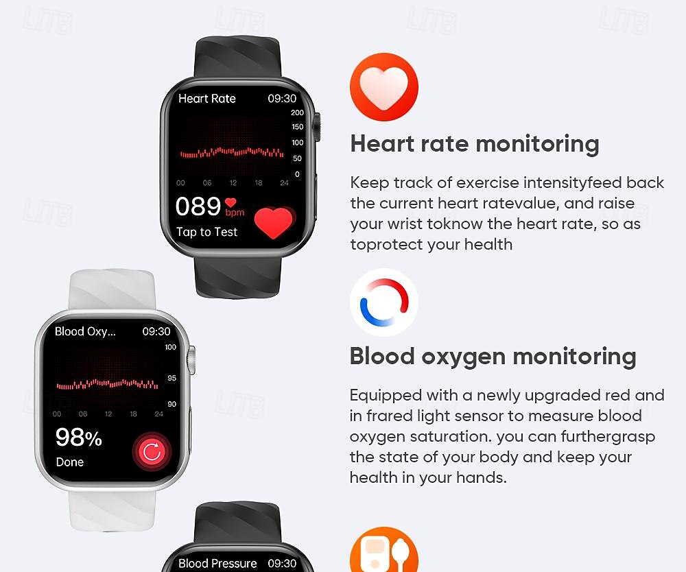 iMosi MT500 Smart Watch 1.97 inch Smartwatch Fitness Running Watch Bluetooth ECG+PPG Temperature Monitoring Pedometer Compatible with Android iOS Women Men Hands-Free Calls Waterproof Media Control 2025 - $74.99 –P9
