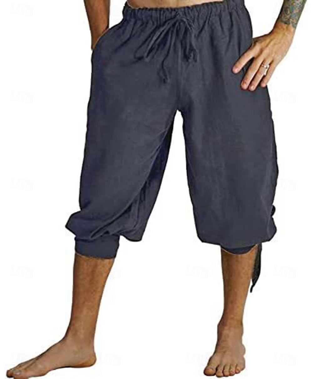 Retro Vintage Medieval 17th Century Masquerade Pirate Pants Viking Solid Color Fancy Dress Men's Pirate Fantasy Masquerade Party / Evening Adults' Pants 2026 - $21.99 –P10