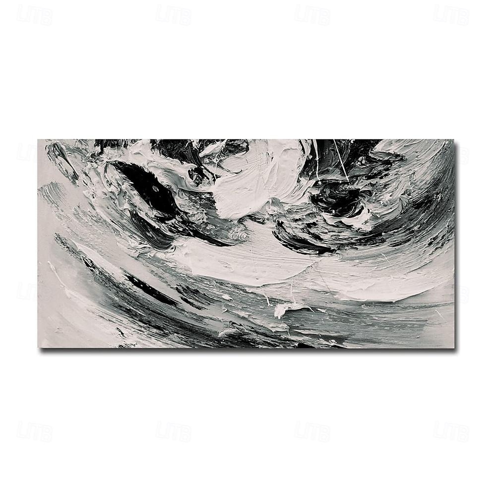 Handmade Oil Painting Canvas Wall Art Decoration Modern Simple Abstract Texture Black White for Living Room Home Decor Rolled Frameless Unstretched Painting 2026 - $61.99 –P1