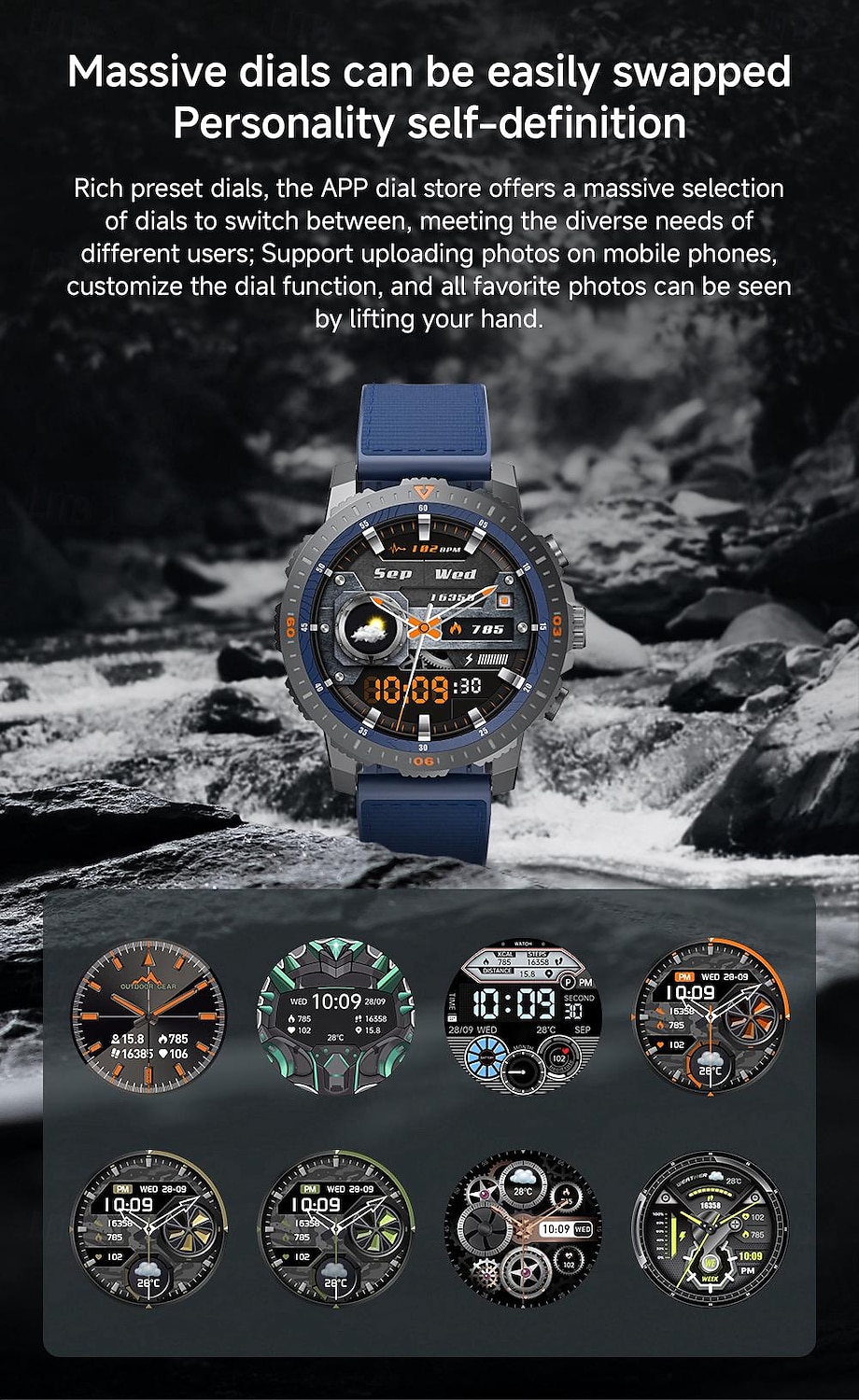 696 LC313 Εξυπνο ρολόι 1.43 inch Έξυπνο ρολόι Bluetooth ΗΚΓ + PPG Βηματόμετρο Υπενθύμιση Κλήσης Συμβατό με Android iOS Γυναικεία Άντρες Κλήσεις Hands-Free Υπενθύμιση Μηνύματος IP 67 Θήκη ρολογιού 46mm 2025 - $62.99 –P7