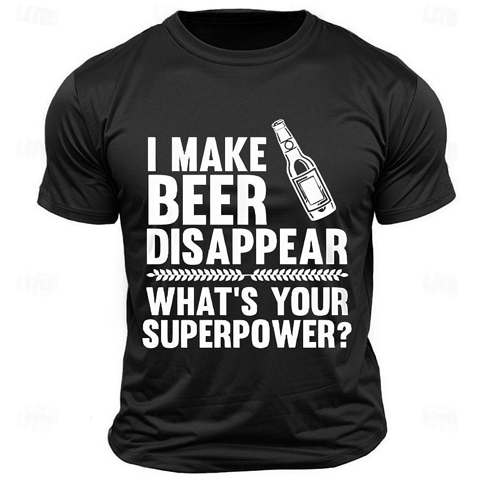 Homme Mot Lettre Drôle Bière T-shirt Coton Manche Courte Graphique Chemise Noir Blanche Vert Véronèse T-shirt confortable Rue Sport en Plein Air Vêtements de créateurs de mode de 2025 ? $15.99 –P3