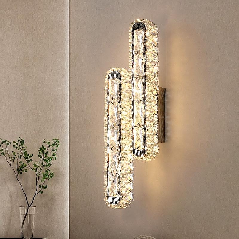 led vnitřní nástěnná svítidla 3-barevné světlo 5/11 cm luxusní kreativní ceystal nástěnné svítidlo moderní severský styl obývací pokoj TV pozadí lampa jednoduchá minimalistická ložnice noční lampa 2025 - $99.99 –P9