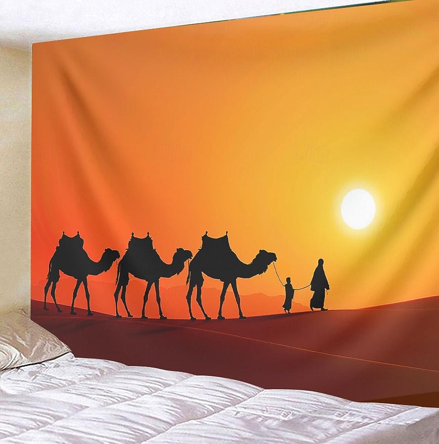 egyptisk pyramide ørken hengende billedvev veggkunst stor billedvev veggmaleri dekor fotografi bakteppe teppe gardin hjem soverom stue dekorasjon kameler 2026 - $20.99 –P14