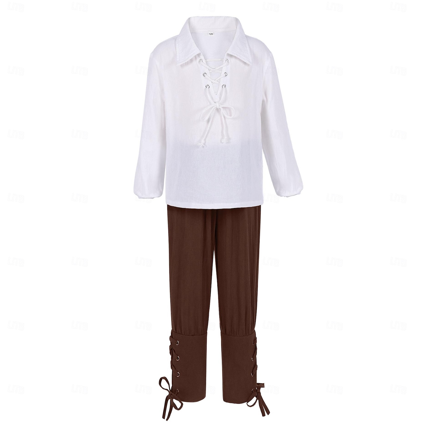 Médiéval Renaissance 17ème siècle Pantalon Tenues Chemise Pirate Viking Ranger Garçons Pirate Fantaisie Steampunk Halloween Carnaval Performance LARP Foire de la Renaissance Enfant Chemise Pantalon de 2025 ? $44.99 –P11
