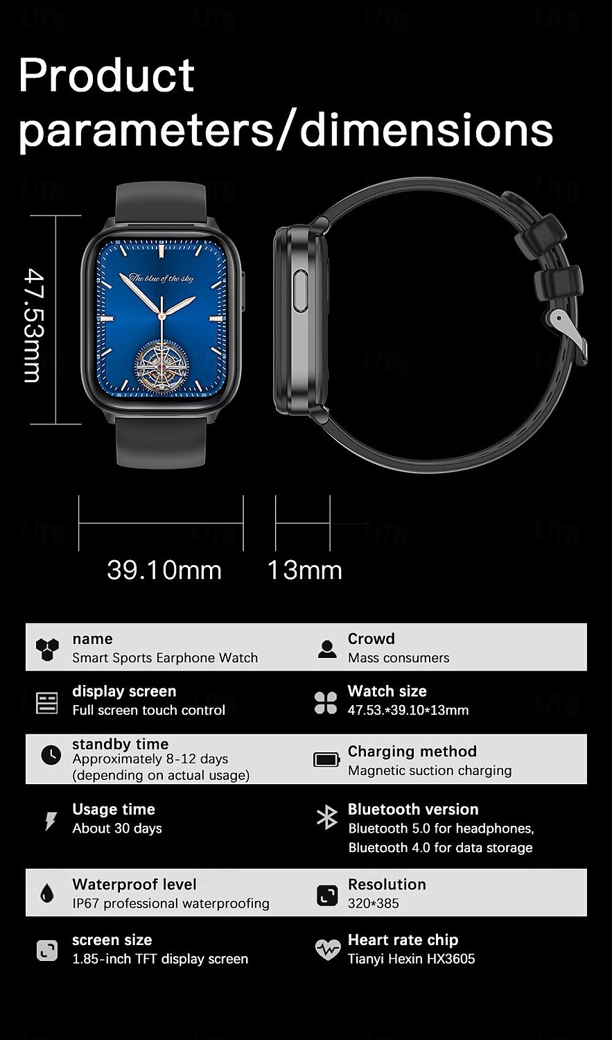X9 2 in 1 Smart Watch With Earbuds Smartwatch TWS Bluetooth Earphone Heart Rate Monitor Sport Watch Fitness Watch 2025 - $76.99 –P19