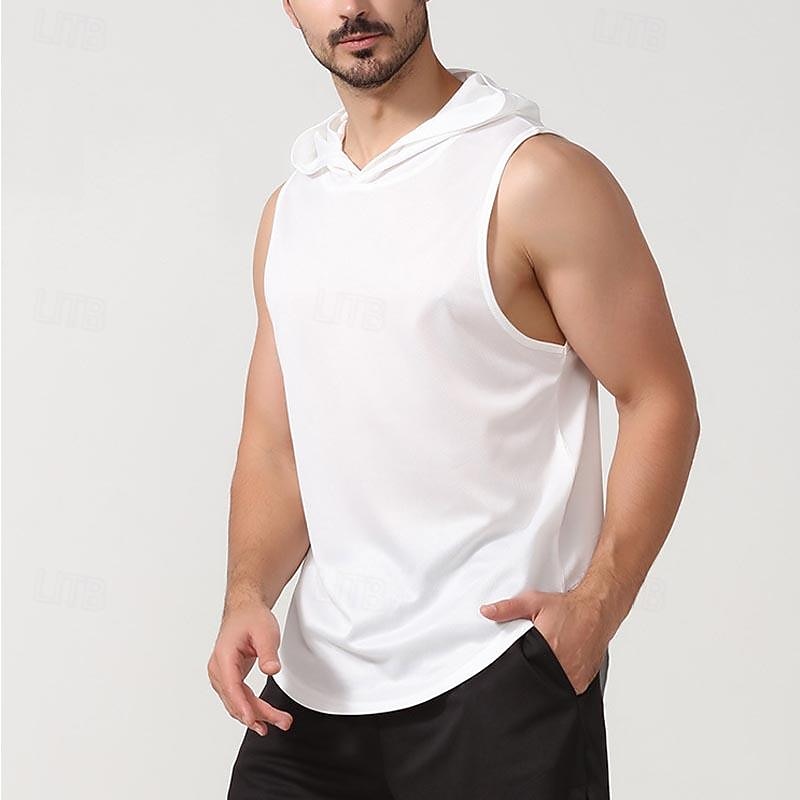 Homens Camiseta Colete de Trilha Sem Manga Com Capuz Malha Íntima Camisa sem mangas Colete superior Ao ar livre Secagem Rápida Macio Redutor de Suor Verão Poliéster Preto Branco Azul Marinho de 2026 por $12.99 –P9