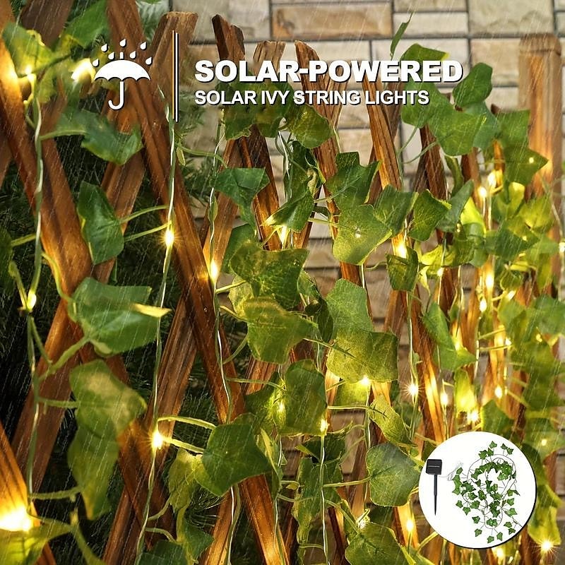 Elegant Wedding Party Reception 100 LED Solar Fairy Lights – 33ft Ivy String Lights 8 Modes Waterproof for Garden Home Decor 2025 - $14.99 –P3