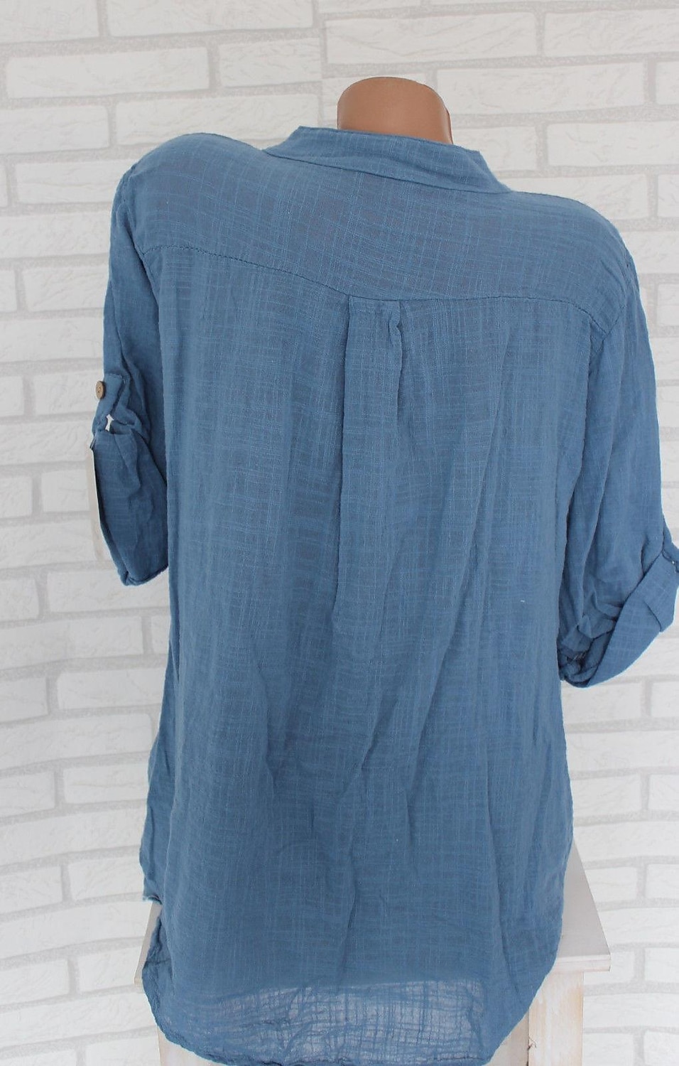 Women's Shirt Cotton Linen Shirts Button Up Blouse Plain Fashion V Neck Street Daily Buttons Pocket White Red Blue Beige Summer 2025 - $26.99 –P2