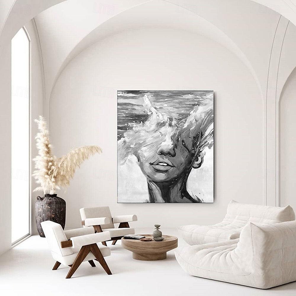 abstrakte Dame Malerei handgemalte Frau Gesicht Ölgemälde Kunstwerk Frau Leinwand Dekor handgemalte Wandkunst Frau Meer Sturm Leinwand Ölgemälde Kunst gesichtslose Porträt Malerei nackt Ölgemälde 2025 - $125.99 –P4
