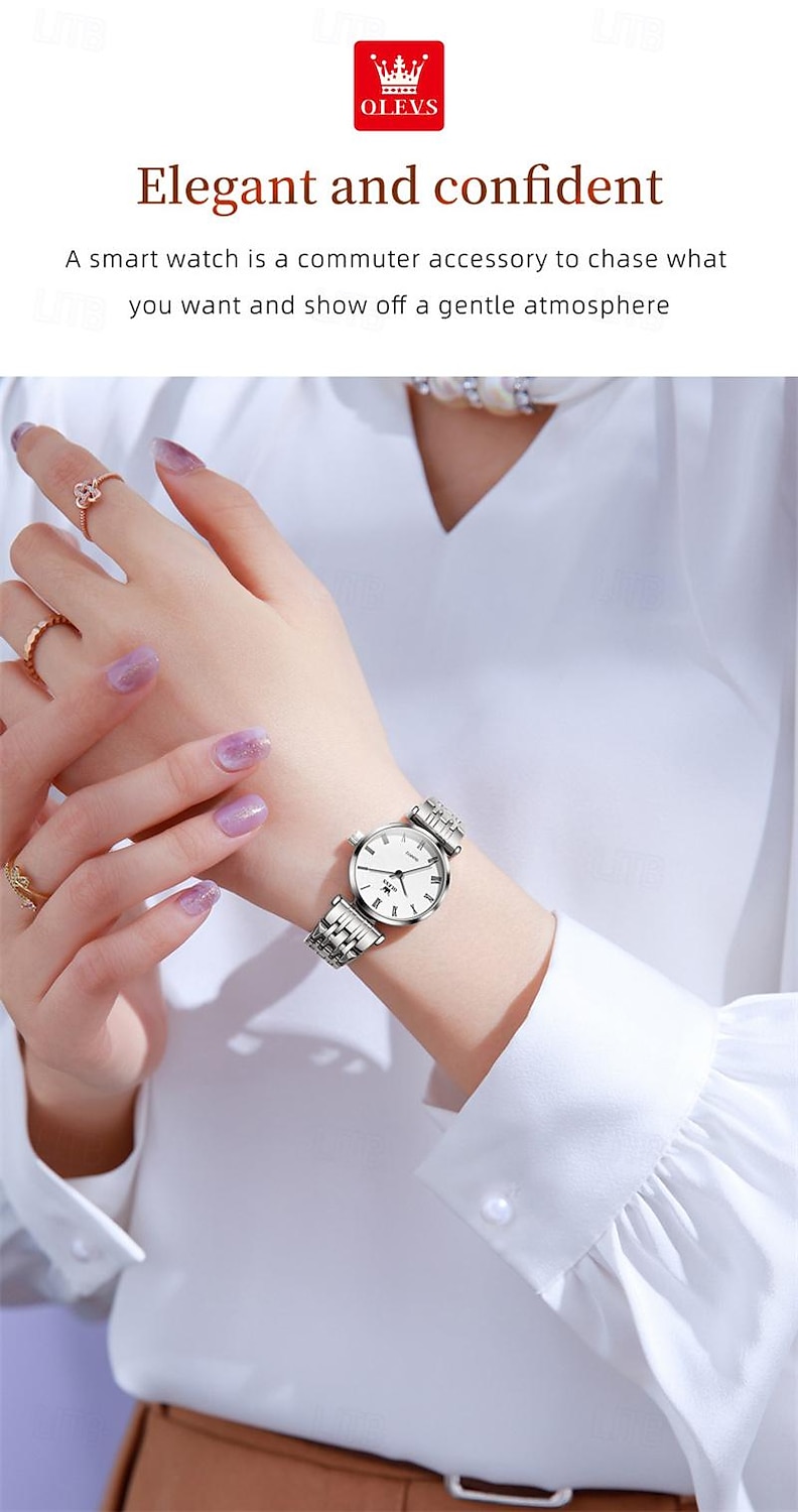New Olevs Olevs Brand Fashion Women'S Quartz Watch Simple Fashion Trend Travel Sports Leisure Waterproof Steel Belt Women'S Wristwatch 2025 - $28.99 –P10