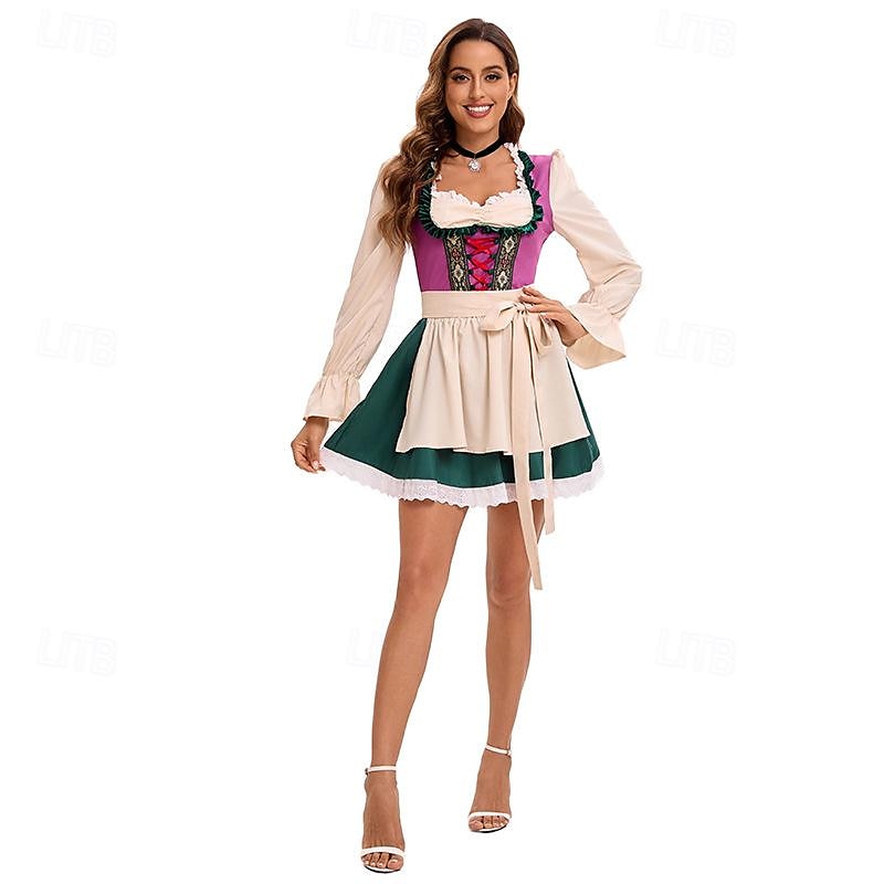 Oktoberfest Dirndl Trachtenkleider Dirndl Blouse Oktoberfest / Beer Bavarian German Munich Wiesn Women's Traditional Style Cloth Dress Apron 2025 - $37.99 –P1