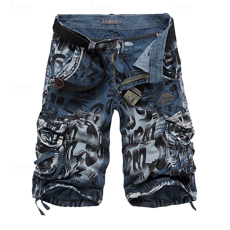 Homme Shorts cargo Short camouflage Shorts de Randonnée Multi-poches Camouflage Longueur Genou Quotidien ancien Streetwear Vert Véronèse Bleu de 2025 ? $28.99 –P2