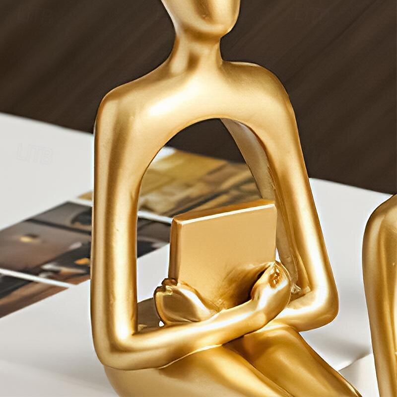 Золотая статуя, украшения для дома для гостиной, декор полки, современный декор книжной полки, статуэтки, настольная скульптура, декор стола 2025 - $18.99 –P5