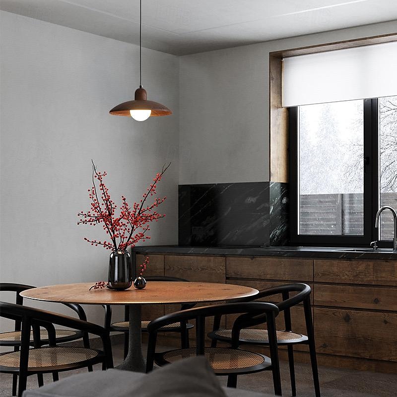 LED Pendant Light Warm White 30cm 1-Light Retro Wooden Chandelier Creative Personality Pendant Lantern Light Design Modern Minimalist Hanging Lamp G9 Hanging Lighting Fixtures Corridor Bar Study Living Room 110-240V 2025 - $160.99 –P2