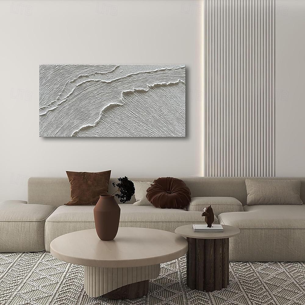 peinture à l'huile faite à la main toile mur art décoration moderne simple texture abstraite blanc pour la décoration intérieure roulé sans cadre peinture non étirée de 2025 ? $91.99 –P1