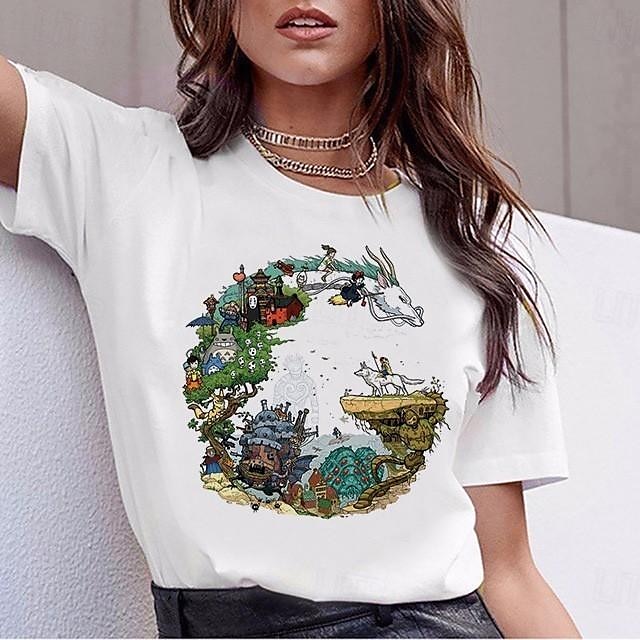 A Viagem de Chihiro Totoro Japonesa/Curta Camiseta lavada com ácido extragrande Imprimir Arte Gráfica Para Casal Homens Mulheres Adulto Dia Das Bruxas Carnaval Baile de Máscaras Hot Stamping Rua de 2025 por $17.99 –P1