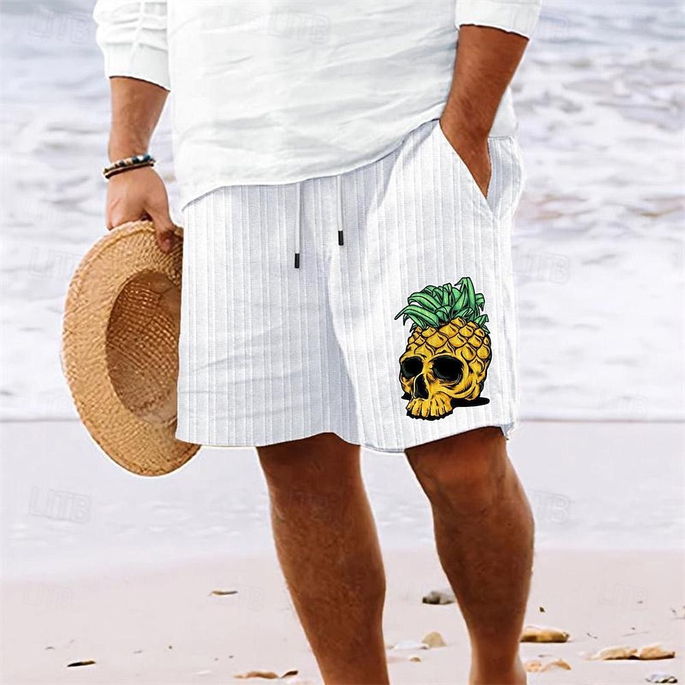 Bărbați Pantaloni Scurți Pantaloni scurți de vară Pantaloni scurți de plajă Buzunar Cordon Talie elastică Ananas Confort Scurt Sport exterior Zilnic Ieșire Modă Casual Negru Alb Micro-elastic 2026 - $16.49 –P3
