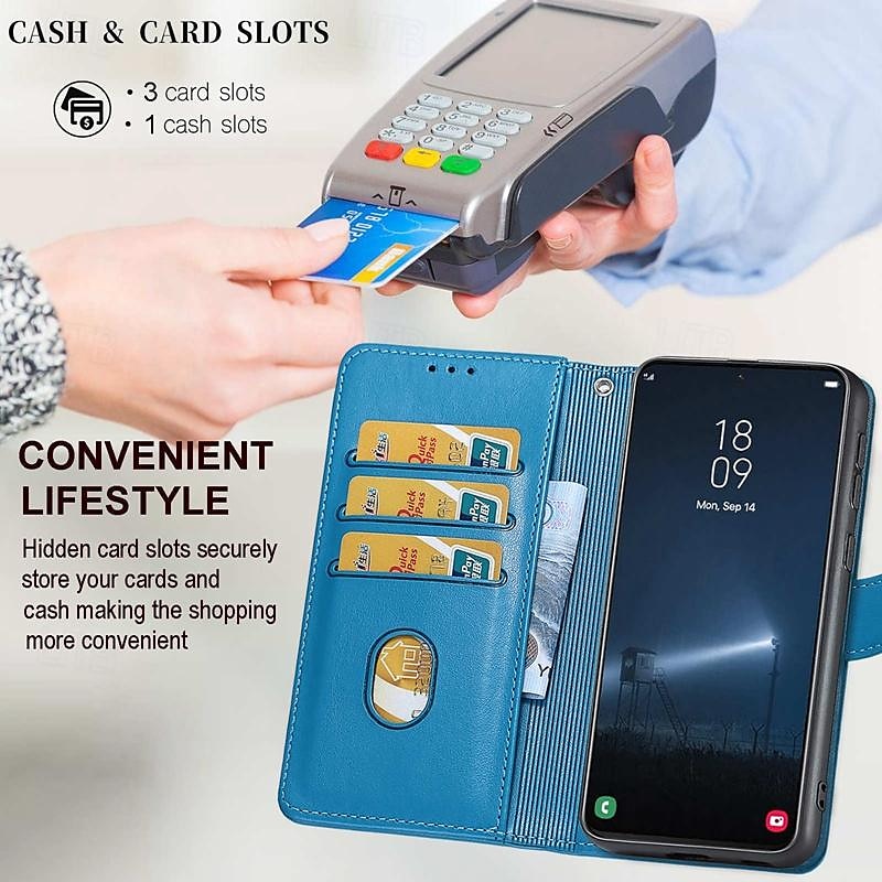 Phone Case For Samsung Galaxy S25 S24 S23 S23 FE S22 S21 Ultra Plus A55 5G A35 5G A25 A15 Back Cover with Stand Holder Magnetic with Wrist Strap Retro TPU PU Leather 2025 - $15.99 –P9