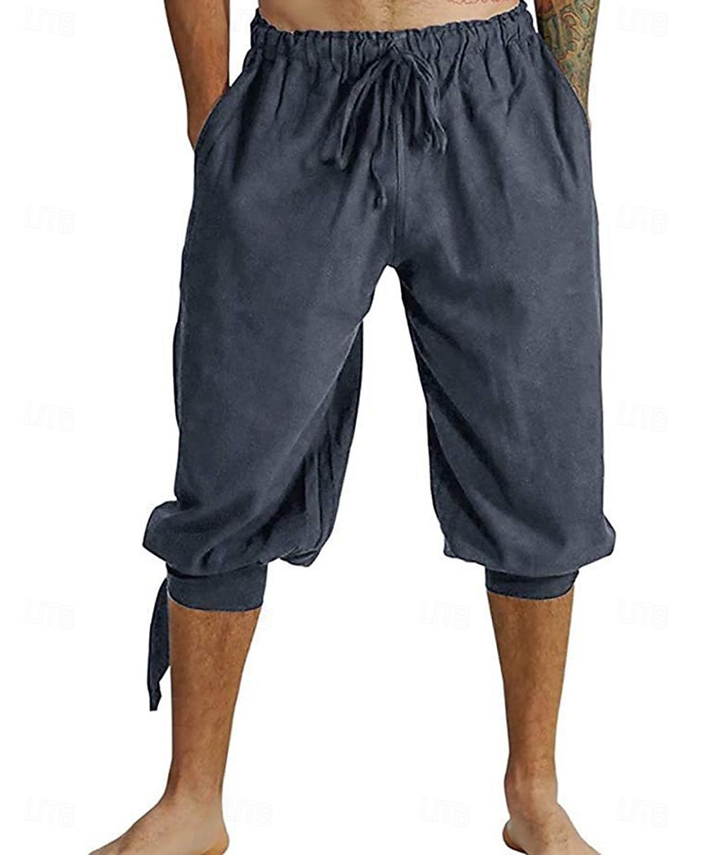 Retro Vintage Medieval 17th Century Masquerade Pirate Pants Viking Solid Color Fancy Dress Men's Pirate Fantasy Masquerade Party / Evening Adults' Pants 2026 - $21.99 –P11
