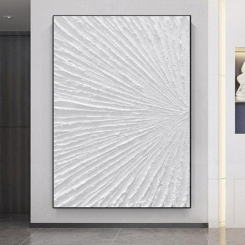 ručně malovaná abstraktní minimalistická monochromatická olejomalba ruční triptych umění na plátně bílá texturovaná olejomalba minimalistická nástěnná malba nástěnná malba 2025 - $125.99 –P8