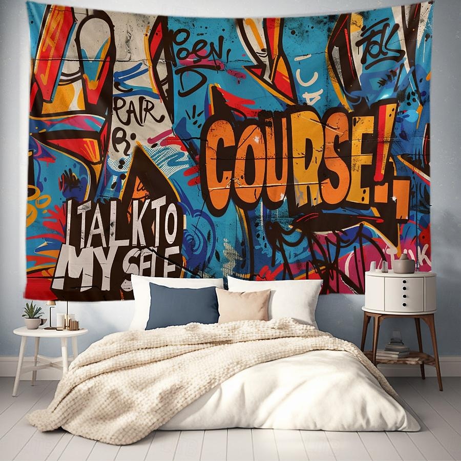 gata graffiti astronaut hängande gobeläng väggkonst stor gobeläng väggmålning dekor fotografi bakgrund filt gardin hem sovrum vardagsrum dekoration 2025 - $16.99 –P19
