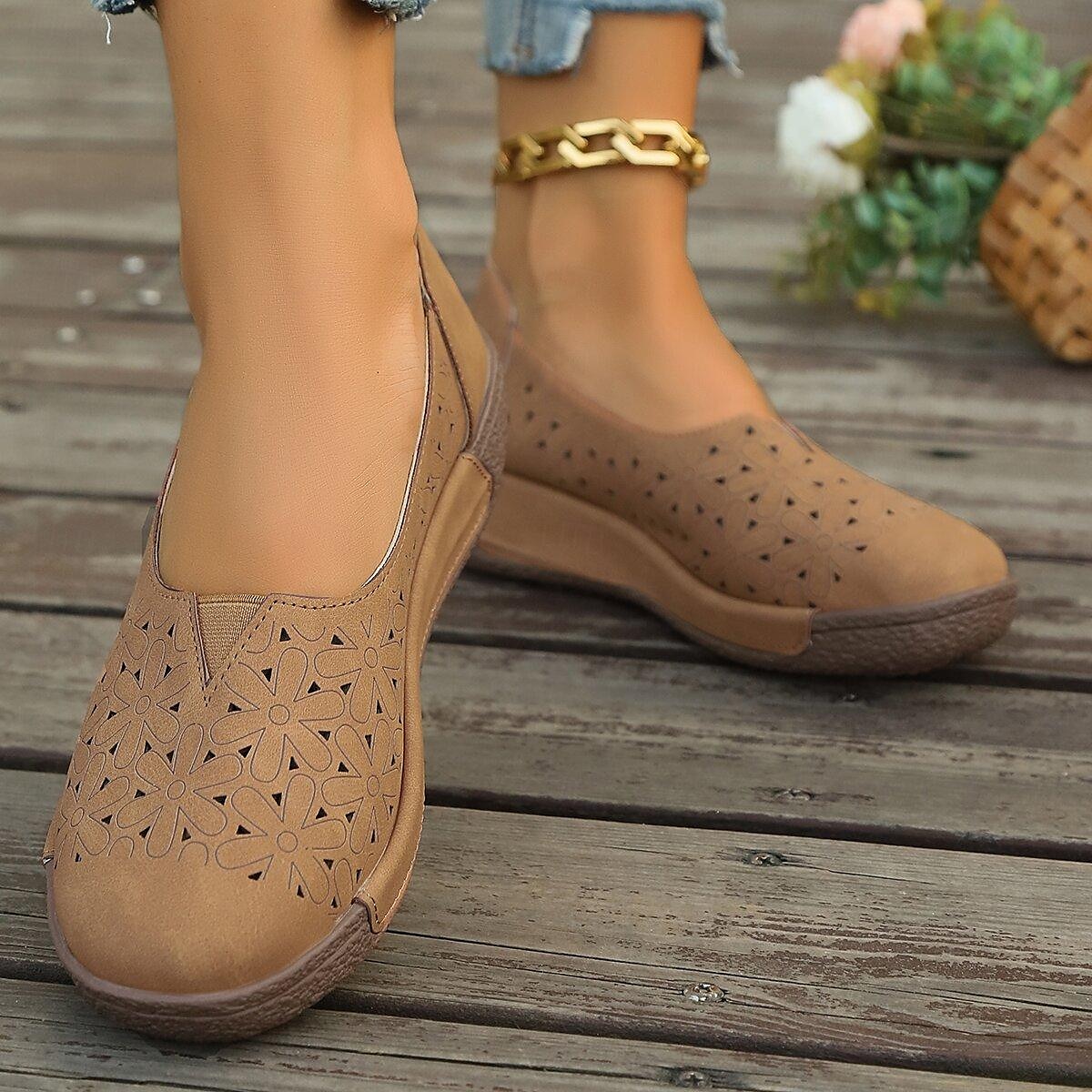damskie płaskie mokasyny wygodne buty codzienne jesienne płaskie obcasy okrągłe noski swobodna sztuczna skóra czarny niebieski brązowy 2025 - $29.99 –P1