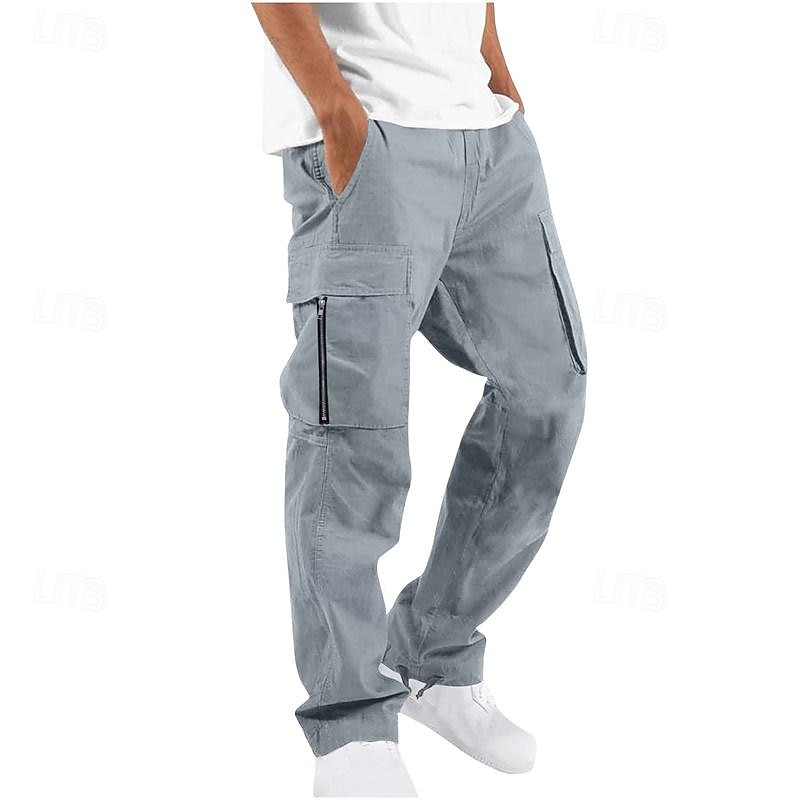 Men's Cargo Pants Trousers Elastic Waist Multi Pocket Plain Wearable Daily Camping & Hiking Classic Black Army Green 2025 - $17.99 –P3