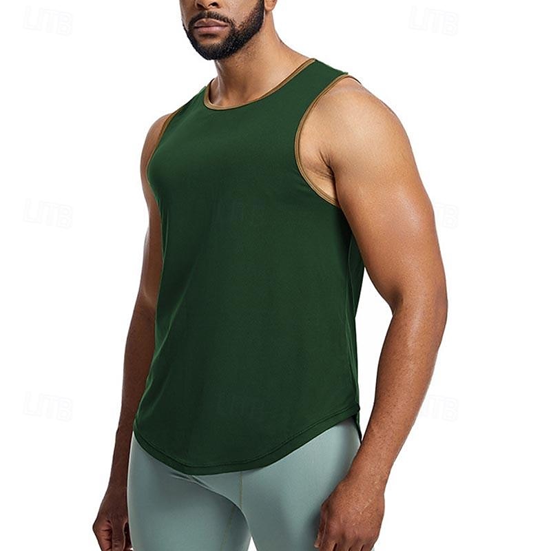 Homens Camisola de alças do exercício Regata de Corrida Regata para Academia Sem Manga Colete Casual Roupa Esportiva Cor Sólida Secagem Rápida Macio Respirável Treino de Ginástica Caminhada Cooper de 2025 por $7.99 –P6