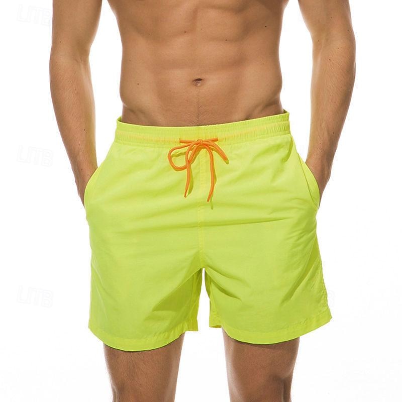 Men's Board Shorts Swim Shorts Swim Trunks Drawstring Elastic Waist Plain Comfort Quick Dry Short Holiday Beach Weekend Fashion Casual Lake blue Black Micro-elastic 2025 - $12.99 –P9