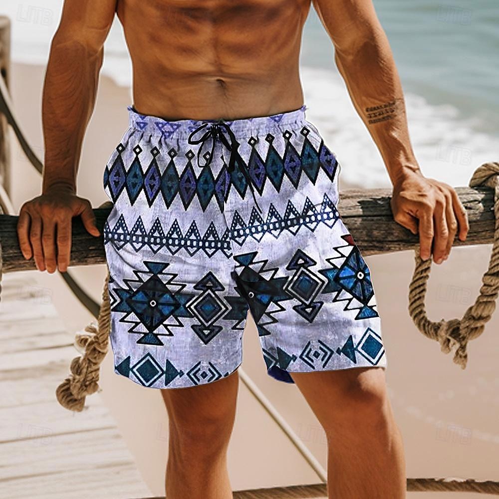 Homens Grade / xadrez Calção Cintura Média Férias Vintage Moda Ao ar livre Casual Feriado Bolsos laterais Com Cordão Designer Roupa de 2025 por $19.99 –P5