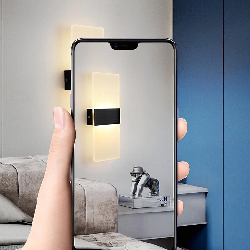 led vegglampe 2-farget lyskilde 10cm 5w akryl moderne minimalistisk ip54 innendørs dekorative hjem interiørbelysningsarmaturer for stue soverom korridor gang 85-265v 2025 - $33.99 –P4