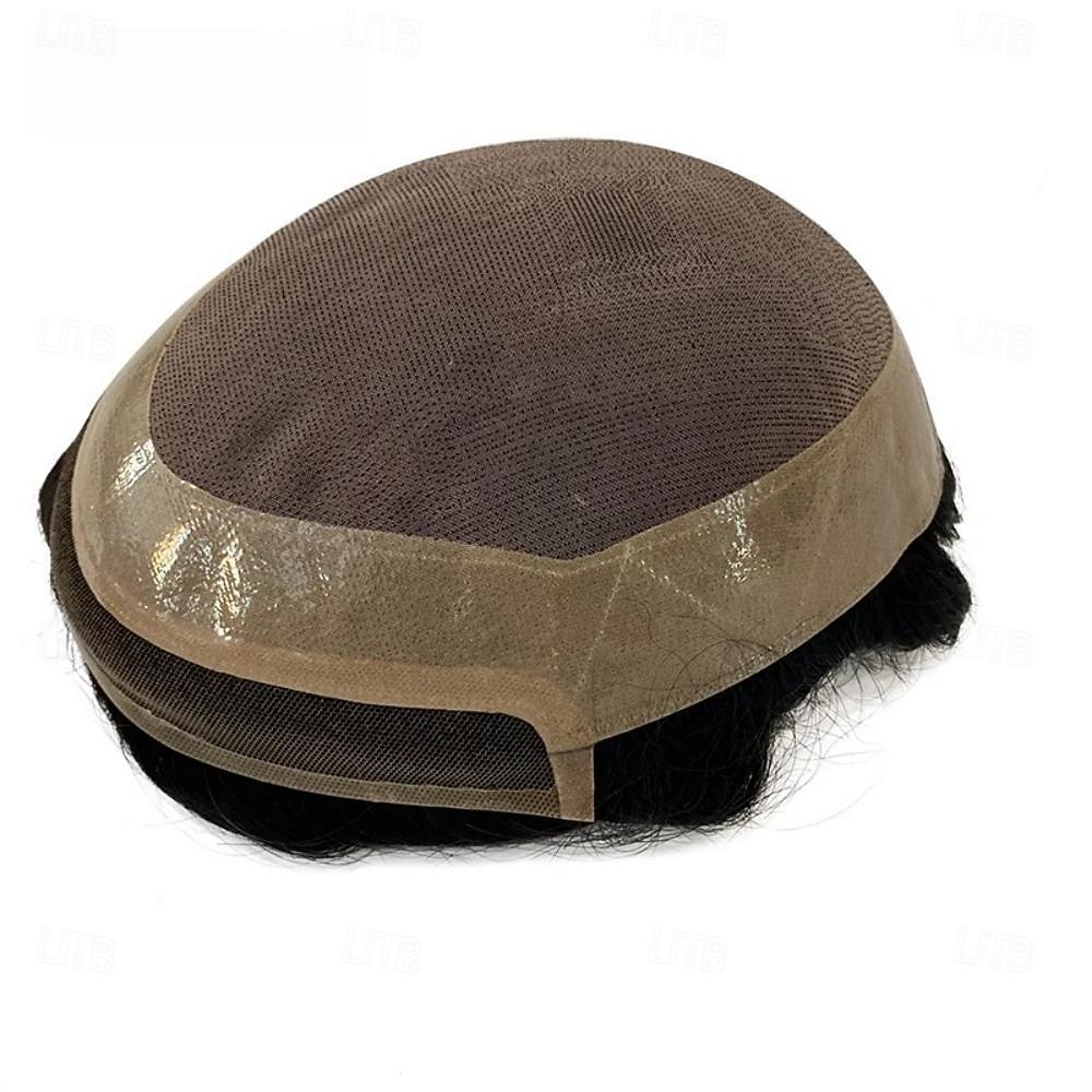 miesten toupee hieno mono intialainen hiusperuukki edessä sveitsiläinen pitsi kapillaariproteesi kestävä remy hiuslisä luonnollinen hiusjärjestelmäyksikkö 6x8 7x9 7x10 8x10 2025 - $180.99 –P3