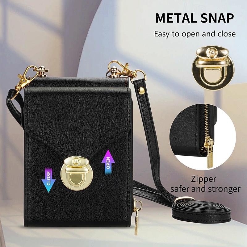 Phone Case For Samsung Galaxy Z Flip 6 Z Flip 5 Z Flip 4 Z Flip 3 Back Cover Flip Cover Zipper with Lanyard Card Slot Retro PC PU Leather 2026 - $23.99 –P6