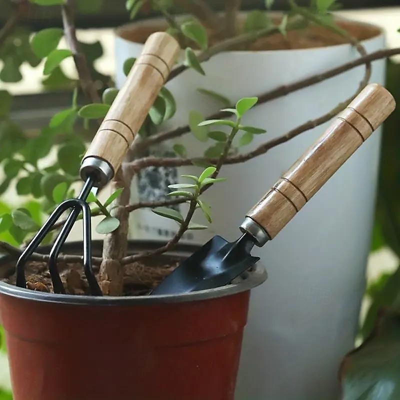 3-Piece Deluxe Garden Tool Set - Lightweight Aluminum Shovel & Rake for Succulent Plants Flower Beds & Loose Soil - Ergonomic Handle Ideal for Compact Gardening Needs 2025 - $6.99 –P2