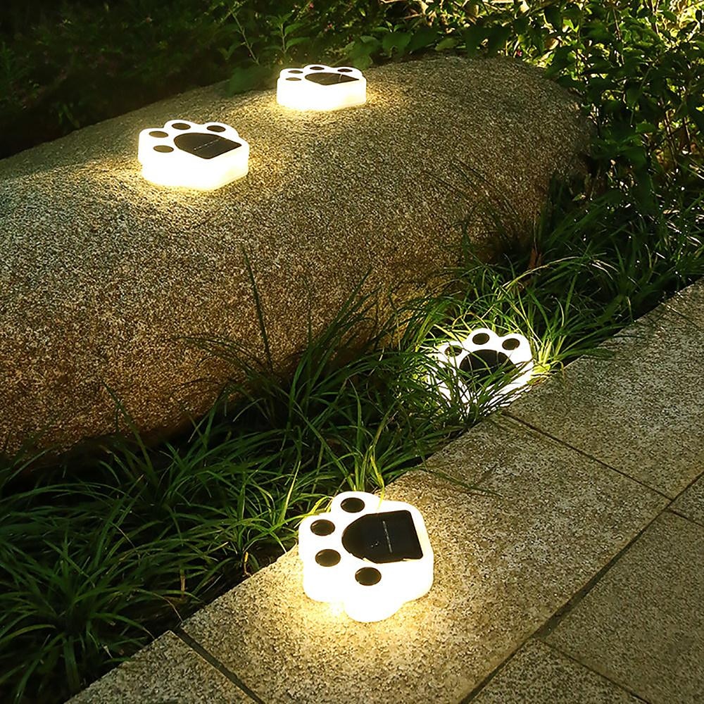 1/4pcs Outdoor Solar Cat Paw Lawn Lights, Solar Cute Cat Paw Deck Lights Ground Lamps LED Cat Paw Scene Light Landscape Light 2026 - $12.99 –P5