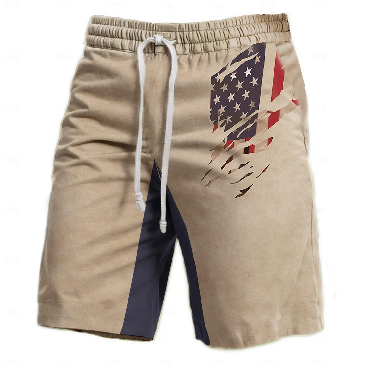 Herren Amerikanische US-Flagge Grafik-Drucke Sweatshorts Kurze Hose Strandshorts Kurze Hosen Frottee-Shorts Mittlere Taillenlinie Vintage Brautkleider schlicht Täglich Festtage Strassenmode Kordelzug 2025 - $19.99 –P4