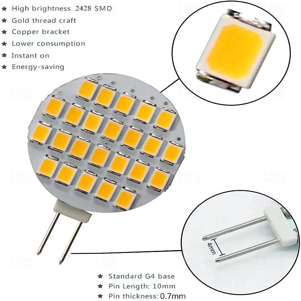 G4 LED Bulb 24-2835 SMD LED 1.5W Daylight 3000K Dimmable Super Bright 15W Halogen Replacement for RV Camper Travel Trailer Boat Under Cabinet Dome Light DC 12V 10Pcs 2026 - $17.99 –P3